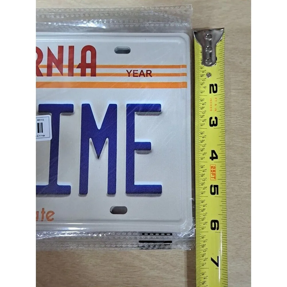Outatime License California‎ Novelty Plate Back to the Future, Metal, New